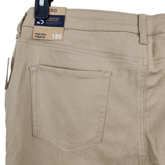 Aeropostale High Rise Pants Women's Plus 18 Short Tan Stretch Jegging Skinny New - Picture 8 of 10